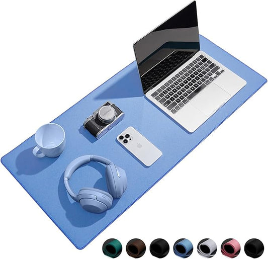 Waterproof Large Gaming Mouse Pad with Durable Stitched Edges, Non-Slip Rubber Base, Grainy Jacquard Mouse Mat Desk Pad for Home Office Gaming, 31.5''x11.8''x0.12'', Matte Blue