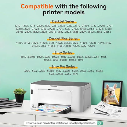 67XL Compatible for HP 67 Ink Cartridges Black Color Combo Pack Used for HP Envy 6055e 6400 6000 6065e 6458e 6455e DeskJet 2855e 4100 4152e 4255e 2755e 2700 2725 2755e 2752 4155e Printer