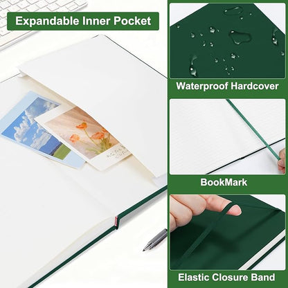 COMIX A4 Lined Journal Notebooks, 240 Pages, Large Size-8.5" x 11", Dark Green, Hardcover Journaling Notebooks for Men & Women- Fits for Office, Business, School, Notes Taking & Writing