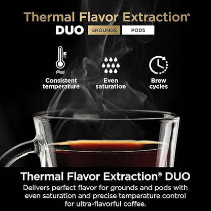 Ninjja | Drip Coffee Maker | Dual-Brew Pro Hot & Iced Coffee Machine | Use with KCup Coffee Pods | 3 Brew Styles (Classic, Rich, & Iced) | 60oz Removable Reservoir & Dishwasher Safe | Black | CFP101