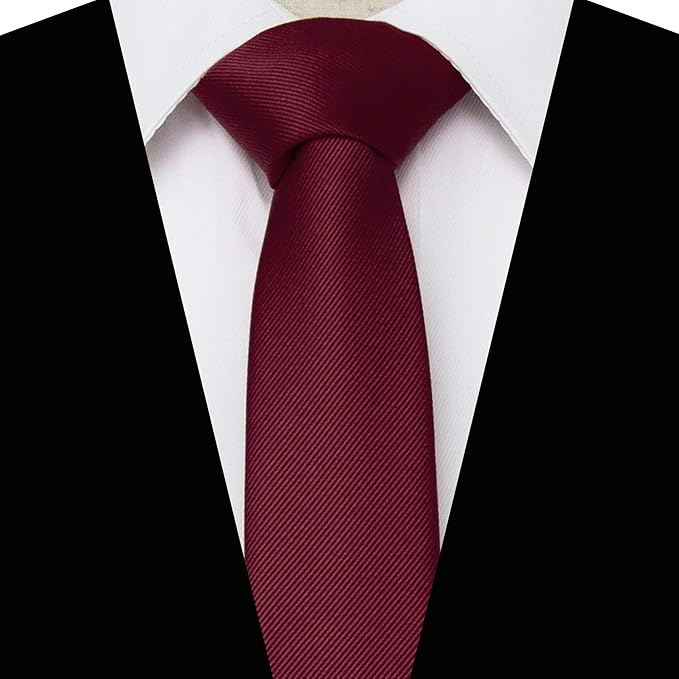 RBOCOTT 2.4" Solid Color Skinny Tie for Men Slim Necktie(6cm)