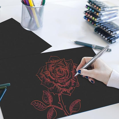 5" x 7" Black Cardstock, 300 Pack Black Thick Paper Cardstock Blank Cards Stock for Invitations, Greeting Cards Making, Postcards, Photos, 250GSM Thick Paper