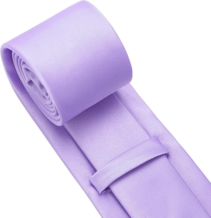 PenSee Men's Tie Set Solid Pure Color 3.15" (8CM) Classic Formal Plain Necktie and Pocket Square Set For Men