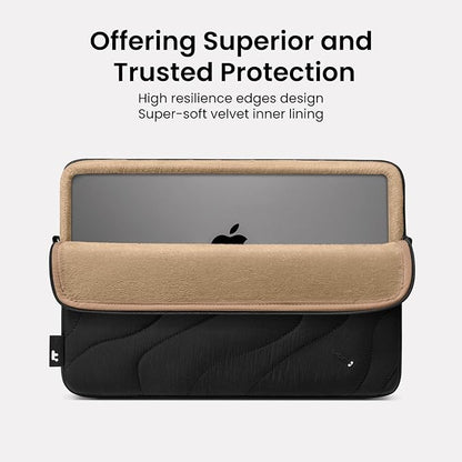 tomtoc 360 Protective Puffy Laptop Sleeve Set for 16-inch MacBook Pro M4/M3/M2/M1 Pro/Max A3403 A3186 A2991 A2780 A2485 A2141 2024-2019, Quilted Soft Puffer Bag with Tech Pouch for Dell XPS 16 Laptop