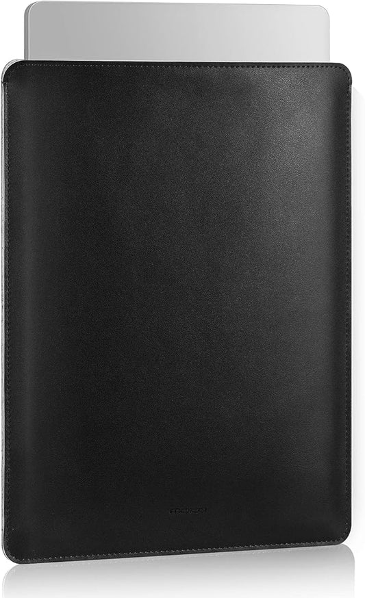 Moko Laptop Sleeve Compatible with New MacBook Pro 14 Inch M3/M2/M1 2023/2022/2021, Slim Stylish Laptop Bag Made of PU Leather, Fliz Sleeve Case, Carry Bag for 14 Inch MacBook, Black