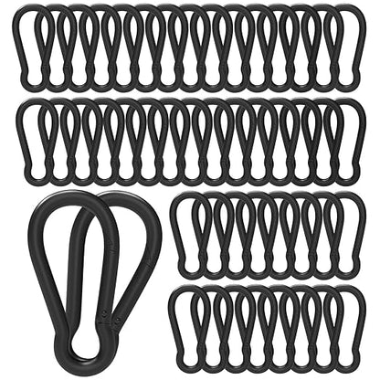 50PCS M8 Spring Snap Hook Carabiner, 3 Inch Carabiner Clip, 5/16" Black Heavy Duty Steel Spring Clip, Quick Link Key Chain for Swing Hammock Gym Outdoor, 500LBS Holding Capacity