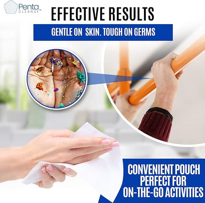 Advanced 75% Alcohol Hand Wipes - Sanitizing, Cleaning, FDA Registered, Pharmacist Developed, Moisture Seal Package, Size 6 x 8 Inch (15.2 x 20.3 cm), 4 Pack (240 Wipes Total)