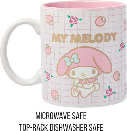 Silver Buffalo Sanrio Hello Kitty and Friends My Melody Ceramic Mug, 20 Ounces