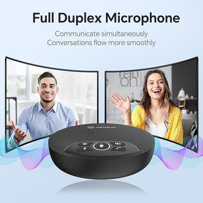 N newline USB Conference Microphone Speaker with Dongle, Bluetooth Speakerphone, 360° Voice Pickup, 4 Mics, Portable USB Speakerphone w/Noise Reduction for Home Office, Meeting Teams, Zoom, NewPie 30