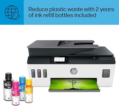 HP Smart Tank Plus 651 Wireless All-in-One Printer, Ink Tank Printer-for-Home Use, up to 2 Years of Ink in Bottles, Auto Document Feeder, Mobile Print, Scan, Copy, Fax (7XV38A)