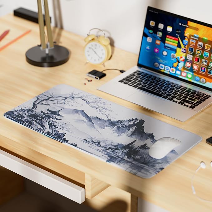 Large Mouse Pad, Japanese Desk Mat Extended Non-Slip Keyboard Mouse Pad Waterproof Office Desk Pad 23.6" x 11.8" Anime Mouse Pads Desktop Protector for Office and Home
