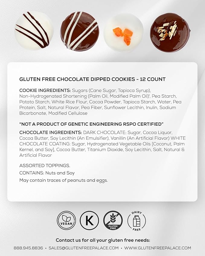 Gluten Free Palace Cookies Gift Basket – Gluten Free Variety Cookie Treats – Adults, Women, Birthday, Thank You, Sympathy, Get Well Gift Basket(12 Count)