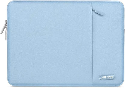 MOSISO Laptop Case 13.3 inch, 13-13.3 inch Laptop Sleeve Compatible with MacBook Air/Pro 13/Pro 14 M5 M4 M3 M2 M1, HP Dell ASUS Lenovo,Polyester Vertical Computer Sleeve Bag with Pocket, Air Blue