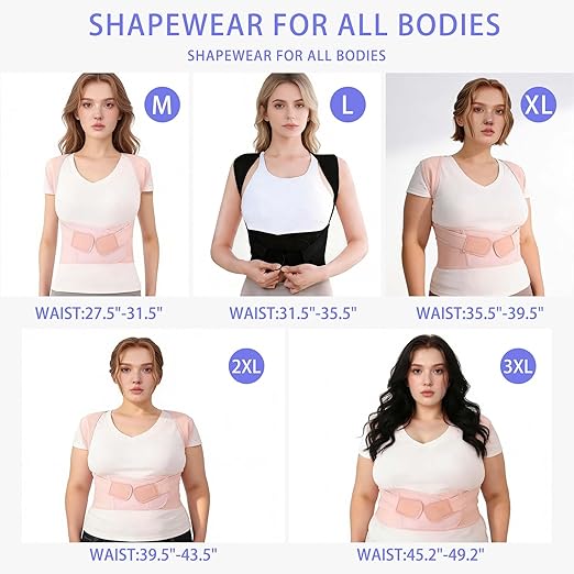 Back Brace Posture Corrector for Women And Men Support Straightener Scoliosis Upper Highest Rated Hunchback Thoracic Device Straps Upright Full Shoulder Fixer Body Poster Trainer Black X-Large