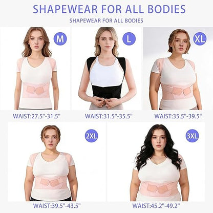 Back Brace Posture Corrector for Women And Men Support Straightener Scoliosis Upper Highest Rated Hunchback Thoracic Device Straps Upright Full Shoulder Fixer Body Poster Trainer Black X-Large