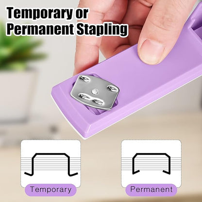Stapler 25 Sheet Capacity with 1000 Staples and Staple Remover - Staplers for Desk, Non-Slip Office Stapler with Staples for Office, Purple