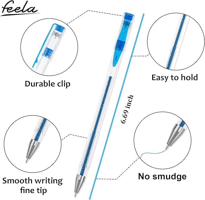 feela Gel Pens Set, 260 Pack 130 Colored Gel Pens Plus 130 Refills for Adult Coloring Books Drawing Kid Doodling Writing Sketching Highlighter Art Markers