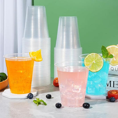SIUQ 300 Pack 12 oz Clear Plastic Cups, 12 Ounce Disposable Cold Drinking Cups for Party, Picnic, Wedding, BBQ, Travel, Christmas, Halloween, Events