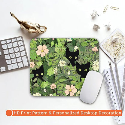 Square Mouse Pad Cute Cats,Personalized Premium-Textured Custom Mouse Mat Design,Washable Mousepad Lycra Cloth,Non-Slip Rubber Base Computer Mouse Pads for Wireless Mouse