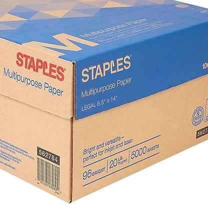 STAPLES Multipurpose Paper, 8 1/2 inch x 14 inch, Case