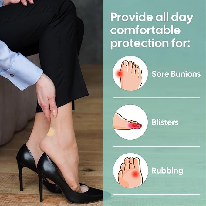 Welnove Gel Blister Bandages for Feet - 30ct Blister Cushion for Heel, Toe - Water-Resistant Hydrocolloid Bandages - Blister Pads for Prevention & Recovery