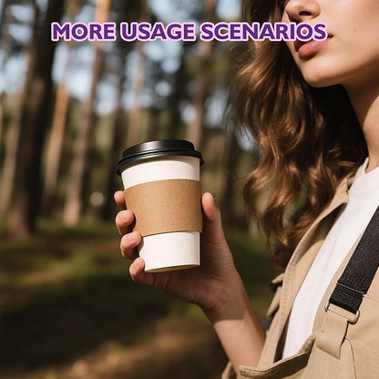 12 oz 100 Pack Disposable Coffee Cups with Lids and Sleeves, Coffee Paper Cups with Lids, To Go Beverage Drinking Cup for Coffee, Tea