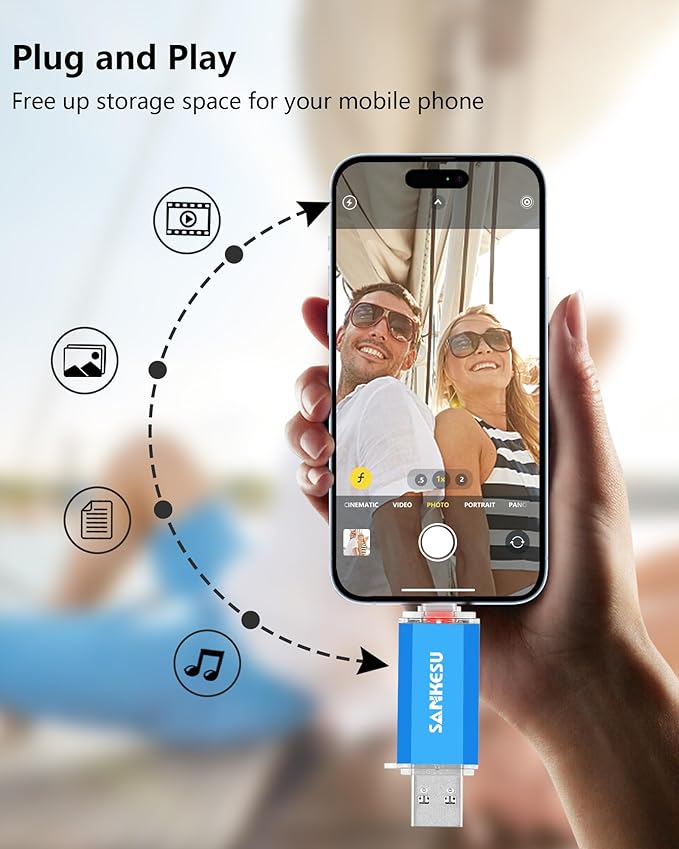 2 Pack 128GB USB C Flash Drive 120MB/s, 3.0 Jump Drive USB-A & Type-C OTG Memory Stick, Dual Thumb Drive for PC/Laptop/Type C Cell Phone and Tablet (Silver/Blue)