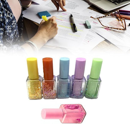 4 Pcs Multifunctional Highlighters Set Nails Polish Shape Highlighter Marker Fluorescent Pen Bible Marker Pen