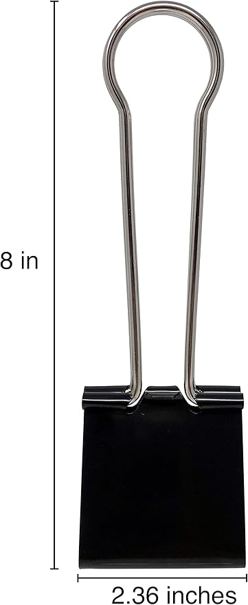 Clipco Binder Clips Super Extra Large 2-1/3in Black (2-Pack)