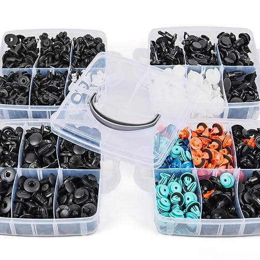 GOOACC 1045Pcs Car Push Retainer Clips & Auto Fasteners Assortment -30 Most Popular Sizes Nylon Bumper Fender Rivets with Fasteners Remover an 10 Cable Ties for Toyota GM Ford Honda Chevy