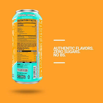 GHOST Energy Drink - 12-Pack, Tropical Mango, 16oz Cans - Energy & Focus & No Artificial Colors - 200mg of Natural Caffeine, L-Carnitine & Taurine - Gluten-Free & Vegan