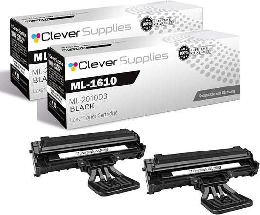 CS Replacement Toner Cartridge Compatible with Samsung ML-1610 ML-2010D3 Black ML Printers ML-1610 ML-1610R ML-1615 ML-1620 ML-1625,ML-1625R Toner Cartridge 2 Pack