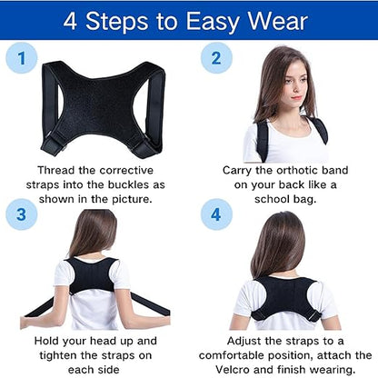 Posture Corrector for Women and Men, Adjustable Back Brace for Men Lower Back, Breathable Back Brace Posture Corrector for Shoulder and Neck Pain Relief