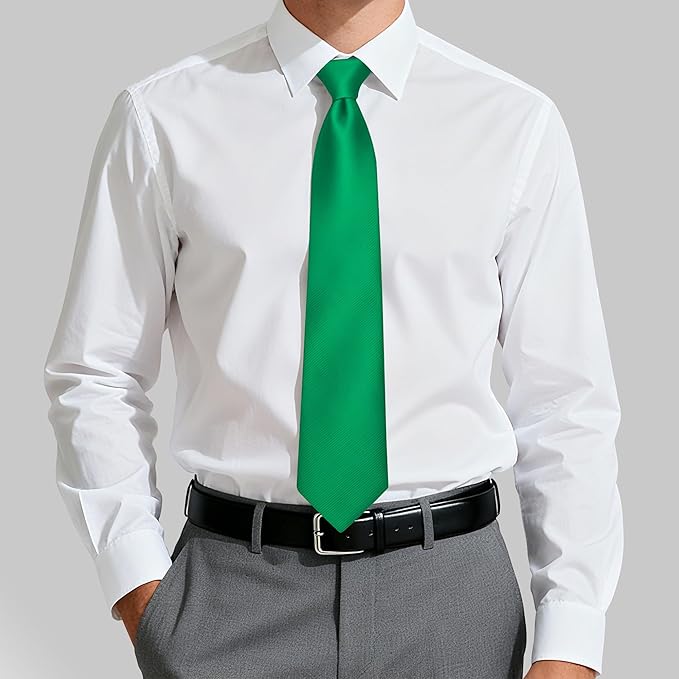 Fineknot Black Ties for Men, Formal Neckties for Men, Solid Color Mens Ties for Business, Wedding, Party, Mens Neck Tie