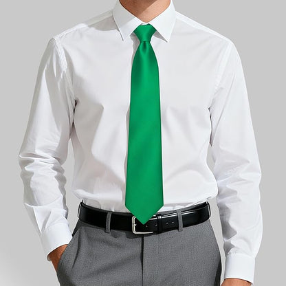 Fineknot Black Ties for Men, Formal Neckties for Men, Solid Color Mens Ties for Business, Wedding, Party, Mens Neck Tie