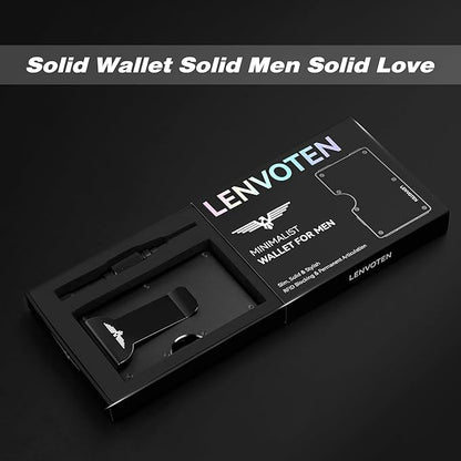 Upgraded Hinged Minimalist Wallet for Men | Slim Metal RFID Blocking Wallet | Credit Card Holder & Money Clip Holds 20 Cards | Premium Scratch-Resistant Finish | Ideal Gift for Men