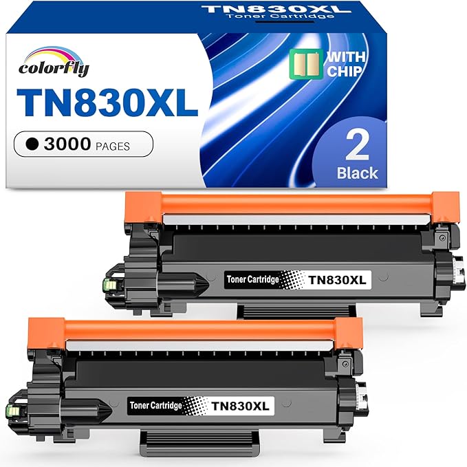 TN830XL TN830 Toner Compatible Replacement for Btother TN830XL TN830 Toner Cartridges Use with HL-L2460DW DCP-L2640DW HL-L2400D HL-L2405W MFC-L2820DW HL-L2405W HL-L2400D 2465DW Printer (2 Black)
