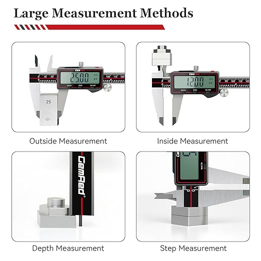 Wireless Digital Caliper, 200mm/8inch Stainless Steel Precision Measuring Tool with Data Output, Inch/MM Conversion, Zero Reset, Auto Off, for DIY, Woodworking, Jewelry Making