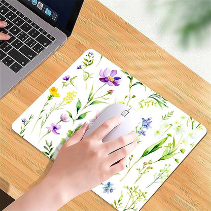 Square Mouse Pad Beautiful Flowers Plants 1, Personalized Premium-Textured Custom Mouse Mat Design, Washable Mousepad Cloth, Non-Slip Rubber Base Computer Mouse Pads for Wireless Mouse