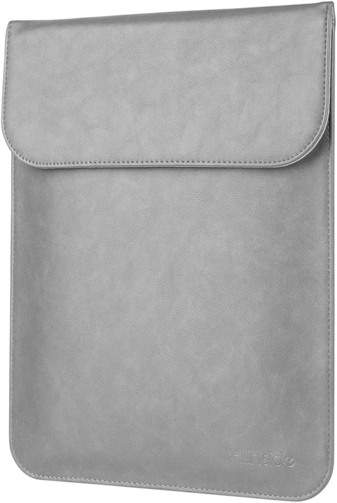 Allinside 11-12 inch Laptop Sleeve Case Compatible with MacBook Air 11 2010-2015/MacBook 12 2015-2017, Waterproof PU Leather Laptop Sleeve Bag Protective Vertical Case Cover, Gray