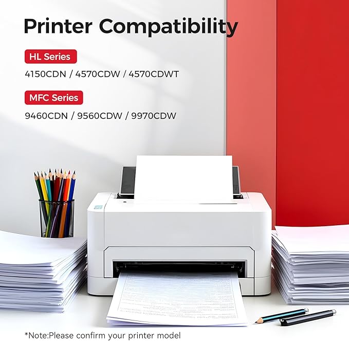 TN310 Toner Cartridge Set 4-Pack with Chip Replacement for Brother TN-310 TN-315 TN-336 Compatible with DCP-9050 9055 9270 HL-4140 4145 4570 MFC-9460 9560 9970 (1 Black 1 Cyan 1 Magenta 1 Yelllow)