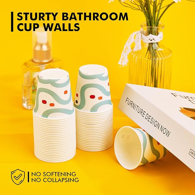 RACETOP [300 Pack] Paper Cups 3 oz, Bathroom Cups 3 oz, Disposable Bathroom Paper Cups, Small Mouthwash Cups, Ideal for Party, Travel
