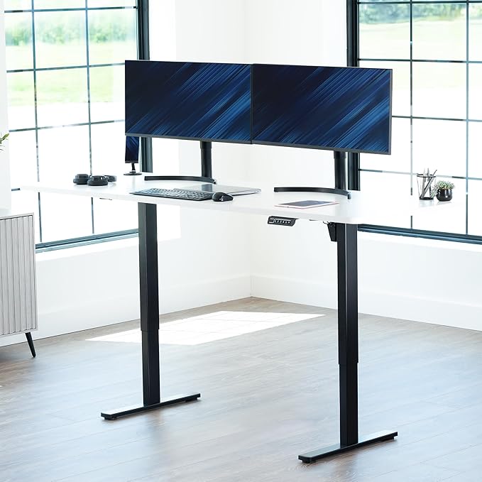 VIVO Large Electric 83 x 30 in Standing Desk, Memory Height Adjustment, 1B Series, White Top Black Frame, DESK-KIT-1B8W