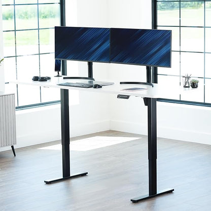 VIVO Large Electric 83 x 30 in Standing Desk, Memory Height Adjustment, 1B Series, White Top Black Frame, DESK-KIT-1B8W