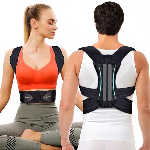 Mercase Maximum Support Posture Corrector – Adjustable Back Brace for Upper Back Pain & Shoulder Relief, Adult (XL)