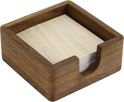 MultiBey Walnut Wood Sticky Note Holder, North American Walnut Post it Not Dispenser Self Stick Notepad Holder Desk Supplies Organizer for Office School Home, Gift