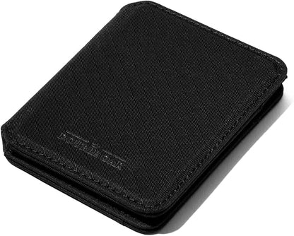 CLOUD Wallet Slim Minimalist — Magnetic Closure, Lightweight Design, Quick Access Pull Tab - Top Grain Leather Front Pocket Wallet (Ripstop Black)