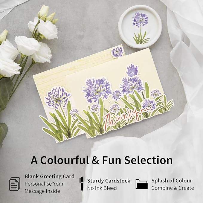 DIY Card Making Kit for Adults Flower Appreciation -Themed & Thank You Cards with Envelopes for Birthdays, Weddings, Teachers, Parents, and Gift Giving (9 Sets)