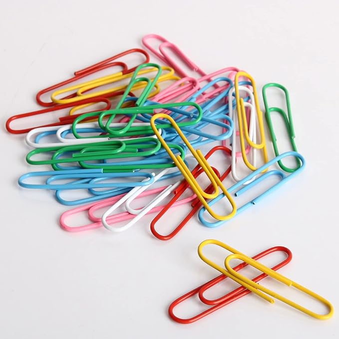 Yarlung 900 Pieces 2 Inch Jumbo Paper Clips, Vinyl Coated Large Paperclips for Office, School Document Organizing, Non-Skid, 6 Colors