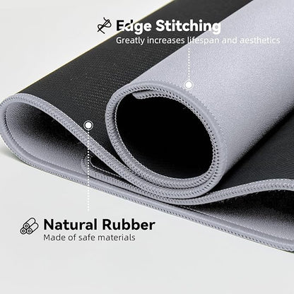 Waterproof Large Gaming Mouse Pad with Durable Stitched Edges, Non-Slip Rubber Base, Grainy Jacquard Mouse Mat Desk Pad for Home Office Gaming, 31.5''x11.8''x0.12'', Matte Light Gray